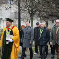 Célébration de la Saint Vincent. Le maire Yves Revel est accompagné par son homologue polonais Arthur Ludew, maire de Szydlowiec.